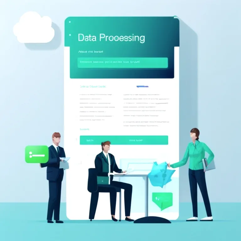 Symbolische Darstellung von Vertragsprüfung und Datenschutz